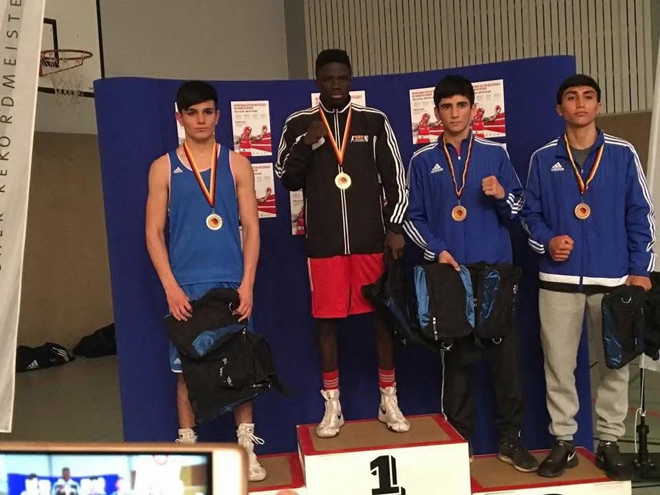 Mert Caliskan (left) wins silver at the German Championship in 2017