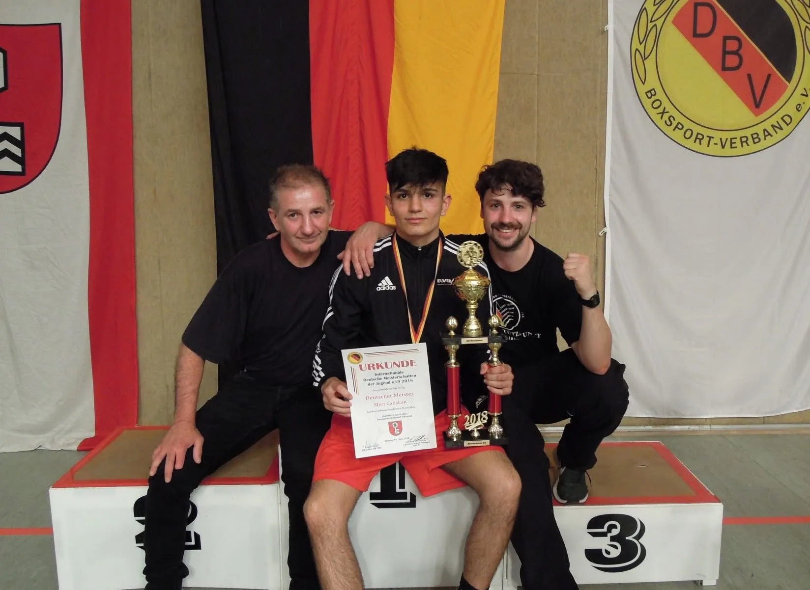 Mert Caliskan (center) becomes German Champion in 2018